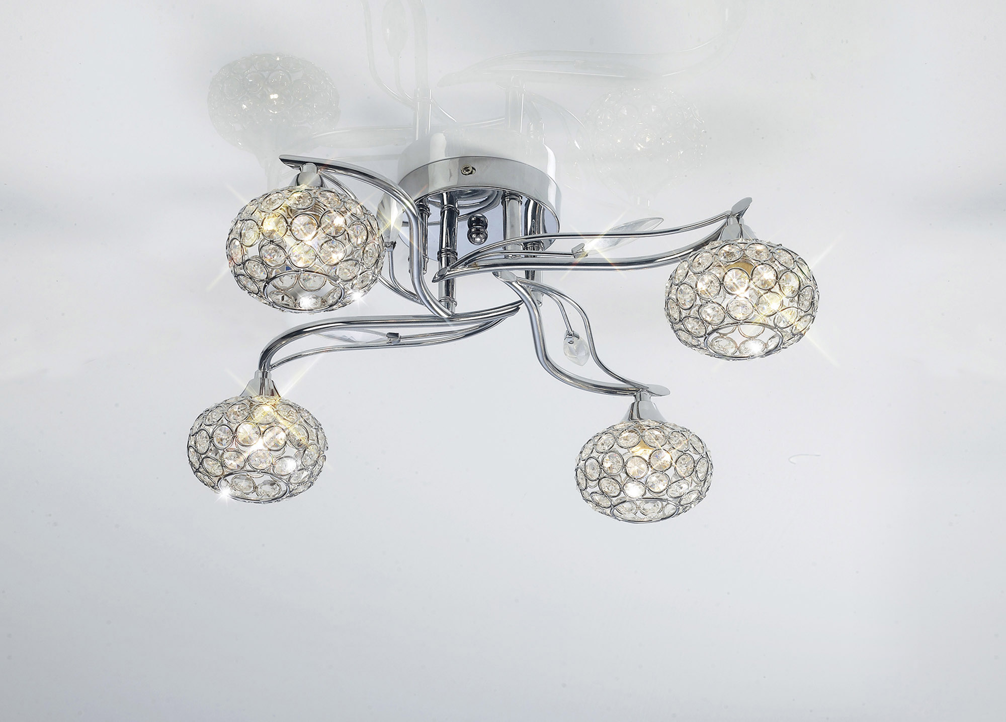 Leimo Crystal Ceiling 4 Light Polished Chrome IL30954  Diyas Leimo Polished Chrome